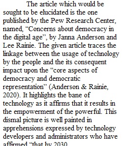 Article Analysis Assessment 14